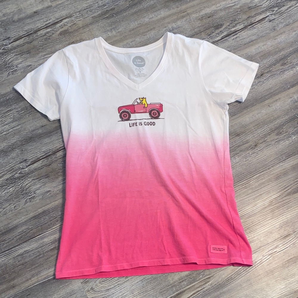 NWOT LIFE IS GOOD Ombré Crusher Tee M